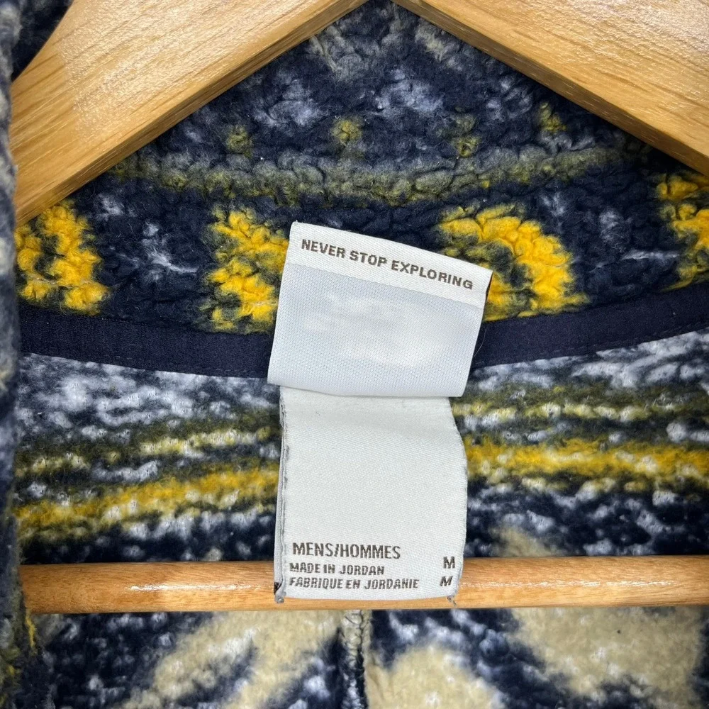 The North Face Mens Aztec Print Sherpa Fleece Full Zip Jacket Yellow M